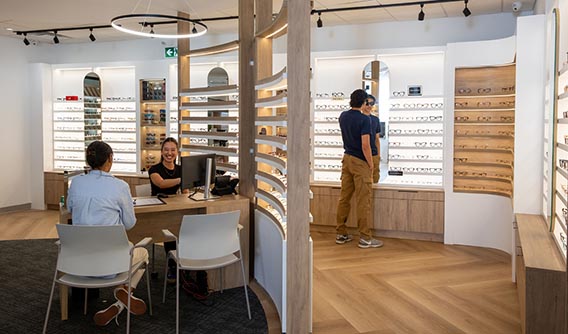 An eye glasses shop showroom